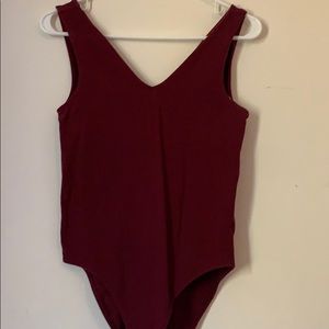 🌸Dark red gap bodysuit